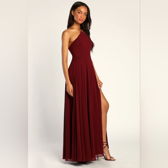 Absolutely Breathtaking Burgundy Maxi Dress - Picture 3 of 5